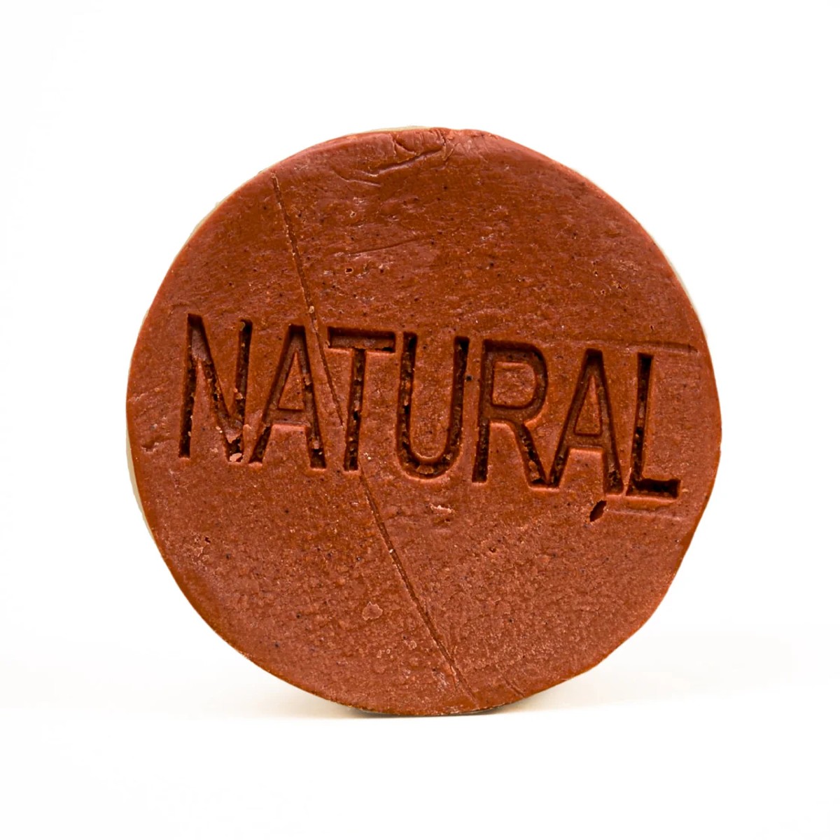 Round red clay solid natural soap bar for private-label packaging